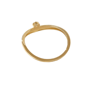 Acheter une alliance incurvée en diamant fondu de qualité supérieure avec bague de déclaration empilable délicate en or 14 carats - Product Image 1