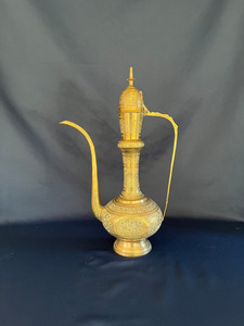 Customized Vintage Brass Indian Decorative Pot Surahi Mughal Style Kashmiri Arabic Dallah or <b>Tea</b> <b>Kettle</b> - Product Image 5