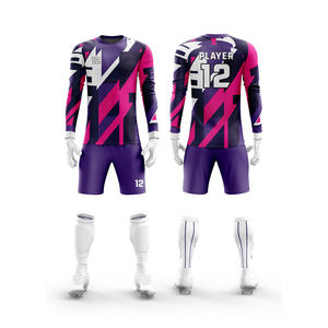 Nouvel uniforme de gardien de but à manches longues, 100% polyester, logo personnalisé, impression numérique, haute qualité, 220g, unisexe adulte - Product Image 3