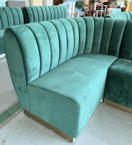<span class=keywords><strong>Banquette</strong></span> de restaurant <span class=keywords><strong>en</strong></span> velours courbé <span class=keywords><strong>en</strong></span> forme de L, siège rembourré pour hôtel, bar, boîte de nuit, ensemble de mobilier commercial - Product Image 3