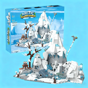 Bloques de construcción de modelo ecológico Arctic Glacier World, adorno de modelo educativo y creativo, regalo de cumpleaños ideal para niños. - Product Image 4