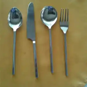 Set da 4 pezzi in acciaio inossidabile argento arcobaleno cucchiaio per bambini forchetta e coltello posate posate posate