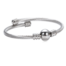 Bracciale Tennis con Sfere Intrecciate in Acciaio Inossidabile, Accessorio Sportivo alla Moda - Product Image 2