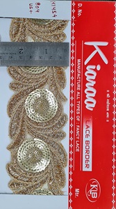 GIRASOL DEGINES LACE PUEDE AGREGAR MÁS BUTTY EN TU VESTIDO KIARAA K1442 Tejido floral hecho a mano Encaje Rollo de 9 metros - Product Image 3