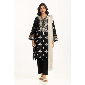 Conjunto de Traje Bordado Khaddar para Mujer IUSTKSD-1219, Colección de 3 Piezas - Product Image 6