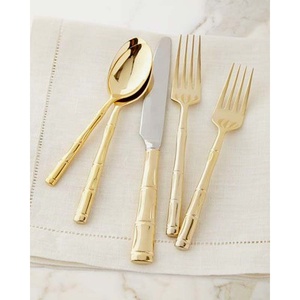 ชุดช้อนส้อมสแตนเลสขัดเงาสีทองมีดีไซน์ใหม่พกพาง่าย - Product Image 3