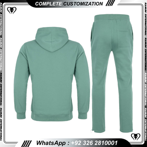 Boxy Hoodie Survêtement Ample French Terry Hoodie Survêtement Ensemble Imprimer Logo Personnalisé Coton Unisexe Hommes Polaire Tissu Bouffée - Product Image 5