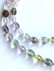 Cuentas ovaladas facetadas de gemas naturales mixtas para la elaboración de joyería fina, collar de piedras preciosas - Product Image 5