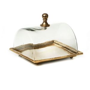 Hot Selling <b>Cake</b> <b>Stand</b> <b>With</b> <b>Glass</b> <b>Dome</b> Metal <b>Glass</b> Crystal Material for Wedding Party Birthday Available <b>Cake</b> <b>Dome</b> - Product Image 1