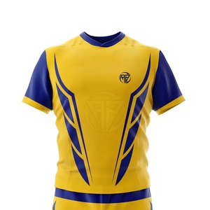 Fabrication en usine, ensembles de maillots de rugby au design unique, logo personnalisé imprimé, séchage rapide, écologique, évacuation de l'humidité - Product Image 4