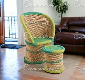 Tabouret et chaise Sarkanda élégants, modernes et écologiques, faits à la main, pour le salon intérieur et extérieur, le jardin, le café et le restaurant. - Product Image 4