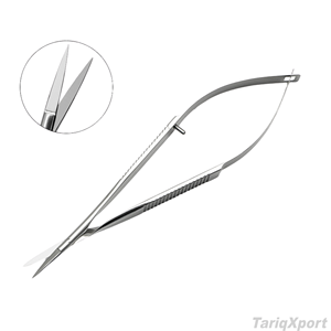 Tijeras Manuales de Acero Inoxidable Negro TARIQXPORT con Hoja Recta y Punta Afilada para Cuidado de Cejas y Cutículas (Para Diestros) - Product Image 3