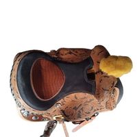Selle de cheval anglaise western en cuir ciselé à la main, siège en daim, motif floral, tapis de cheval personnalisé en plastique/bois avec absorption des chocs