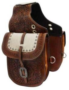 Sacs de selle de cheval western en cuir de finition luxueuse avec un design simple pour un rangement de randonnée durable et élégant, disponibles à la vente. - Product Image 2