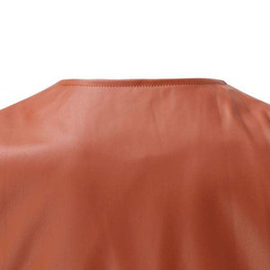 Chaleco de Poliéster Color Marrón Claro, Diseño de Cuello en V, Cierre de Cuatro Botones, Completamente Forrado, Dos Bolsillos, Estilo Casual Vintage, Transpirable, Puro - Product Image 4