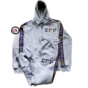 Sigma Gamma Rho Sorors Embroidery Women Fleece Tracksuit | SGR Sorority Embroidered Ladies Custom Style <b>Jogging</b> <b>Suit</b> - Product Image 1