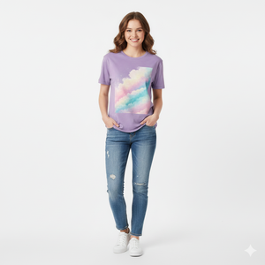 Camiseta de Mujer con Cuello Redondo, Corte Casual, Tejido Suave y Transpirable, Cómoda para Uso Diario, Diseño Elegante, Ideal para Viajes y Trabajo - Product Image 2