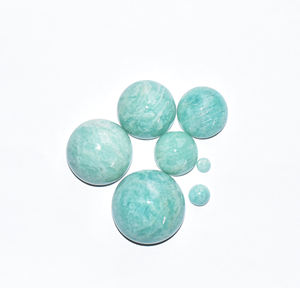 Cabujón de cabina redonda de amazonita azul, cristal de amazonita de piedra preciosa suelta calibrada de 6 mm para fabricación de joyas - Product Image 1