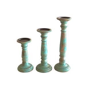 Portavelas decorativo de madera con acabado antiguo hecho a mano de exportación a granel de proveedor indio - Product Image 4