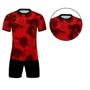 Maillot de football pour homme à manches courtes de haute qualité, uniforme de football uni pour adulte, 100% polyester respirant et imperméable, automatisé - Product Image 5