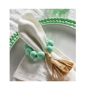 แหวนผ้าเช็ดปากลูกปัดไม้สำหรับงานแต่งงานของตกแต่งโต๊ะในโรงแรมและบ้าน - Product Image 1