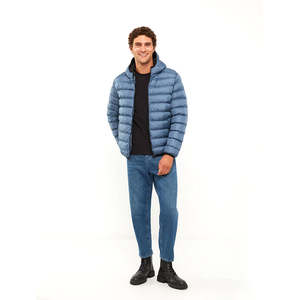 Wholesale Custom Men's Fashion Winter Puffer <b>Jacket</b> High Quality XS Size Coat Fur Decoration Bubble Fabric <b>Padded</b> Hooded <b>Jacket</b> - Product Image 3