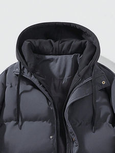 Nueva gran oferta de la temporada, Chaqueta de algodón para hombre, ajuste holgado, estilo Hong Kong grueso, ropa de abrigo con capucha, abrigo de invierno a la moda, venta al por mayor - Product Image 3