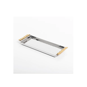 Ensemble de trois plateaux à chocolats en acier inoxydable Plateau de service pour ustensiles de cuisine de la plus haute qualité avec poignées en bois à bas prix - Product Image 5