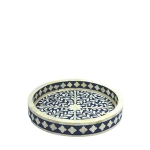 Plateau de cuisine multifonctionnel en incrustation d'os Plateau de service haut de gamme pour le café et le thé Plateau rond pour le chocolat Plats de service - Product Image 4