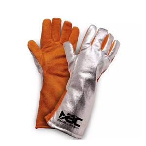 Gants de sécurité en cuir de vache fendu résistants au feu avec logo personnalisé Gants de travail de soudage à la main pour soudeurs - Product Image 5