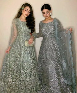 Robe élégante, longue au sol, avec belle applique, convient pour fête/mariage, 2021 - Product Image 3