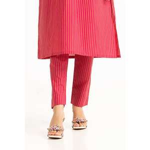 Pantalon d'été décontracté taille XL, respirant, doux, tissé, à taille élastique, teint en fil, coloré, taille haute, jambe large, froissé - Product Image 2