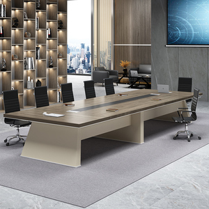 Modern Minimalist Boardroom Conference Table Large Luxury Executive Office <b>Desk</b> Modular Team <b>Workstation</b> Aluminum Legs - Product Image 2