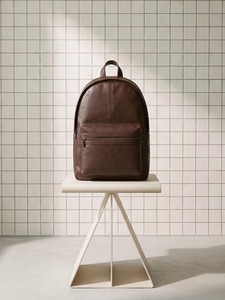 OEM ODM Private Label Custom Logo Men's Brown Faux <b>Leather</b> <b>Backpack</b> Business Travel Laptop <b>Backpack</b> <b>Large</b> Capacity Daypack - Product Image 1