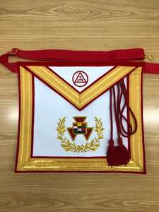 Maçonnique passé grand prêtre Royal Arch tablier maçonnerie Royal Arch broderie à la main personnalisé maçon tablier - Product Image 3