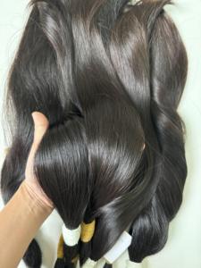 ผมต่อเวียดนามแท้แบบตรงยาว  ปลายผมแบบ Super Double Drawn สีน้ำตาลดำธรรมชาติ สำหรับการจัดแต่งทรงผมตามสั่ง - Product Image 3
