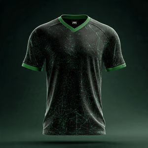 Ensemble de maillot de football à col en V et pantalon de football imprimé, 100% polyester, uniformes de football - Product Image 2