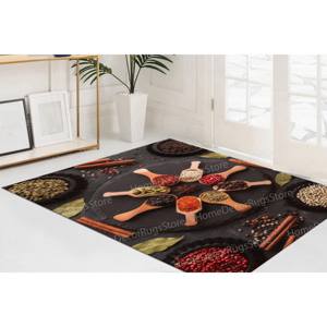 Colorful Spices Printed <b>Rug</b>: Modern, Soft, Home Decor Essential,Luxury <b>Velvet</b> <b>Rug</b> - Product Image 2