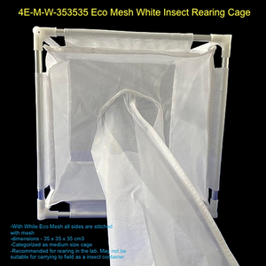 4E-M-W-353535 Eco-Friendly Plastic <b>Insect</b> Rearing Cage with White <b>Mesh</b> for <b>Insect</b> Culture - Product Image 1