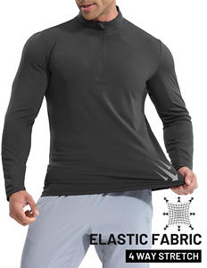 OEM Hombres Personalizado Bordado Cuarto Zip Pullover 100% Fibra de poliéster Polar Sudadera con media cremallera sudaderas con capucha de los hombres - Product Image 4