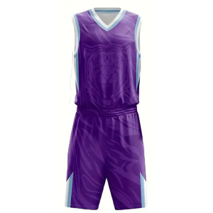 Ensemble de maillots de basket-ball réversibles personnalisés, uniformes pour hommes, polyester respirant, vêtements de basket-ball, uniformes de basket-ball - Product Image 1