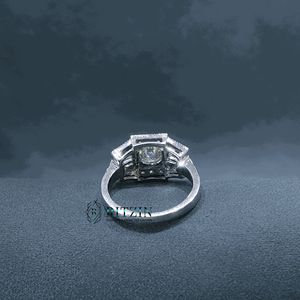 แหวนหมั้นสำหรับผู้หญิงแหวนหมั้นสไตล์ไม่เหมือนใครเพชรตัดสดใส - Product Image 4