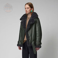 Vestes en cuir véritable pour femmes, doublure en peau de mouton, chaudes, tendance, fermeture éclair intégrale, respirantes, pour l'extérieur, automne, vestes simples pour femmes