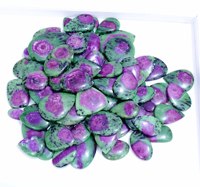Cabochon en pierre précieuse de quartz zoïsite rubis 100% naturel, forme/taille personnalisée, pierres brutes non traitées pour la fabrication de bijoux