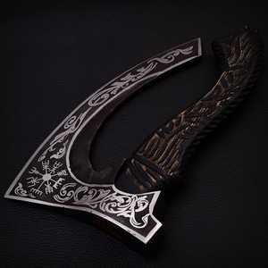 Hacha de acero inoxidable para pizza de grado industrial hecha a mano de fábrica de cubiertos OEM ODM personalizada al por mayor, cortador de hoja, Funda de cuero - Product Image 4