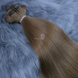 Extensions de cheveux humains de style nouvelle vague soyeuse droite et lisse du fournisseur du Vietnam 100% trame de machine de paquet de cheveux de vague naturelle - Product Image 3