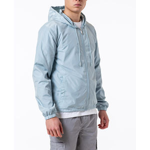 Streetwear Manufacturer Custom <b>Men</b> Casual <b>Reflective</b> 100% Cotton Canvas Stand Collar Hooded Windproof Utility Windbreaker <b>Jacket</b> - Product Image 2