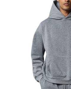 <b>Mens</b> Charcoal <b>Grey</b> Fleece Hoodie And Relaxed Fit Jogger Tracksuit Set Winter Casual Pullover Hooded <b>Sweatshirt</b> Pants Streetwear - Product Image 3