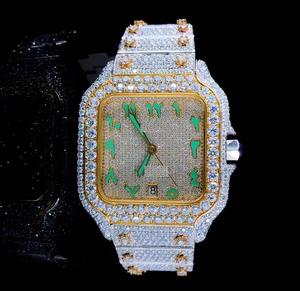 Reloj de cuarzo helado para hombre de alta calidad a la moda, caja de aleación de estilo empresarial, esfera de cristal, puntero de ventana, accesorio de calle India - Product Image 1