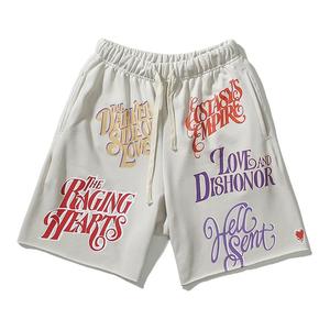 กางเกงขาสั้นผ้าฝ้ายผู้ชายแบบกําหนดเองกางเกงขาสั้นพิมพ์ลายวินเทจคุณภาพสูงกางเกงขาสั้นวินเทจล้างกรดขนาดใหญ่สําหรับผู้ชาย - Product Image 4